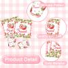 DELICAT 143 PCS Strawberry Party Decorations, Strawberry Birthday Supplies with Paper Plates Napkins Cups Disposable Tablecloth Sweet One Decor Tableware Set for Berry First Party Girl 20 Guests view 4