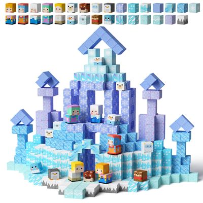 GobiDex 100PCS Magnetic Blocks Magnet Building Toys, Princess Castle Toys for Girls, Upgraded STEM Sensory Birthday Gift for Kids Age 3+ Years Old