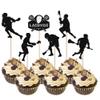 Rsstarxi 24 Pack Black Glitter Lacrosse Cupcake Toppers Lacrosse Party Decorations for boys Lacrosse Player Cupcake Picks for Lacrosse Sport Baby Shower Birthday Party Cake Decorations view 1