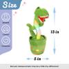 Hopearl Glowing Dancing Dinosaur Repeats What You Say - Talking T-Rex Wriggle Singing Mimicking Twisting Light Up Interactive Animated Speaking Plush Toy - Gifts for Kids, Green, 13'' view 2
