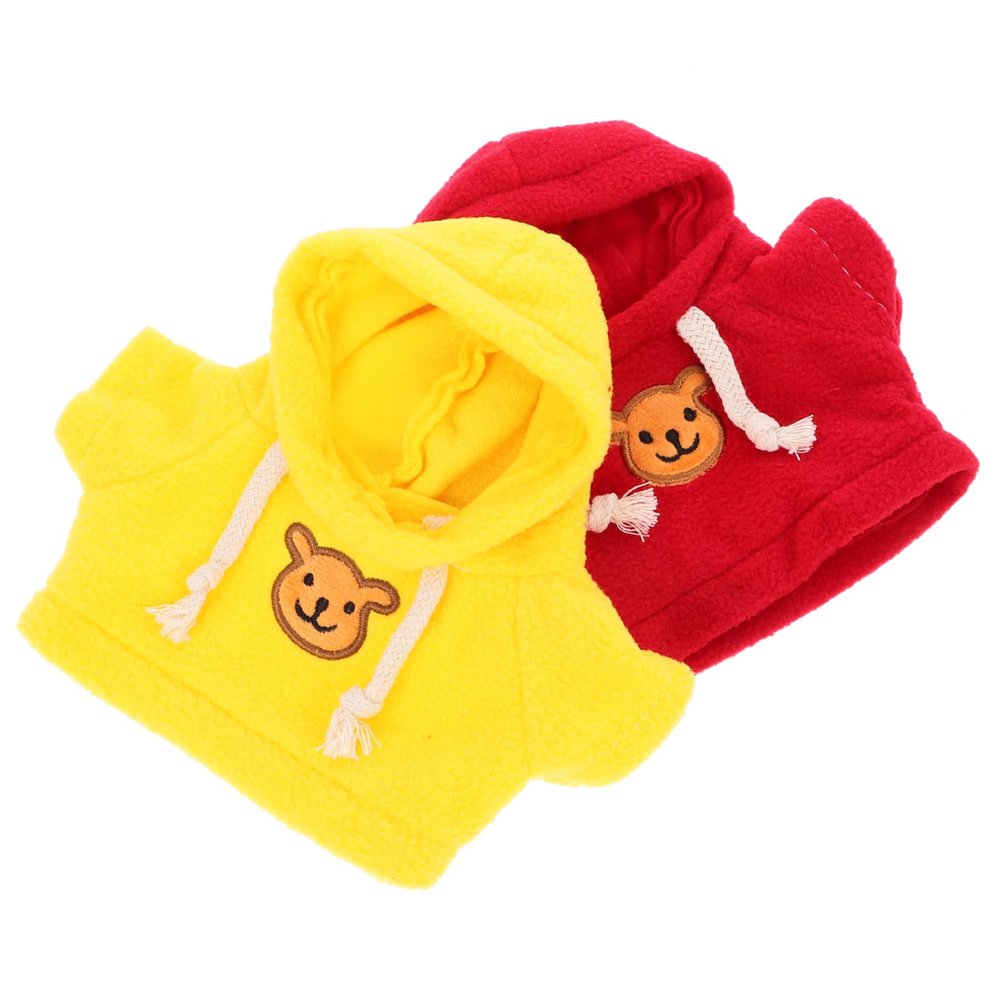 HONMEET Fabric Material Bear Doll Clothing 2pcs Hoodies for Decor Comfortable Touch Meticulously Crafted for Lifelike Look
