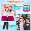 Bluetooth Karaoke Machine Toy for Kids- Mini Karaoke with 2 Wireless Microphone, Voice Changer & LED Lights, Portable Karaoke Mic for 3-8 Year Old Girls, Great for Birthday Home Party view 2
