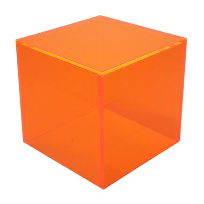 2" x 2" x 2" Acrylic Display Box  True 2-Inch Outer Dimensions  Mini Display Cube  Handmade  Premium Acrylic (Neon Orange)