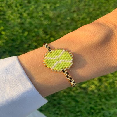 Bracelet/Tennis time Gold plated and black