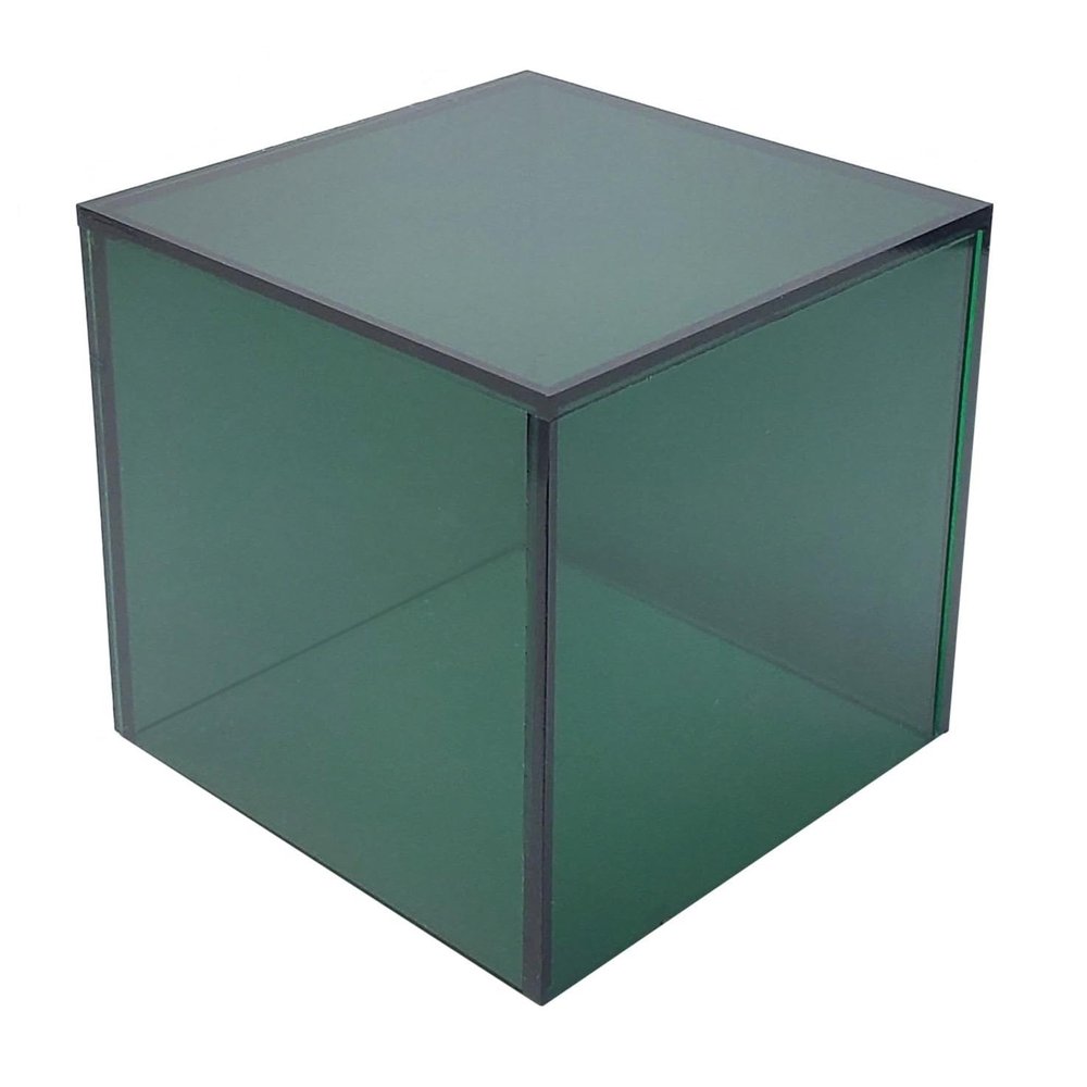 2" x 2" x 2" Acrylic Display Box True 2-Inch Outer Dimensions Mini Display Cube Handmade Premium Acrylic (Dark Green)