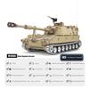 SSCCGYM Large Remote Control M109A2 Self-propelled Howitzer RC Tank 1/16 War Military Vehicle Smoke Barrel Turning Cannon Lifting Shooting 50CM (Yellow Upgraded Metal Gearbox RC Tank) view 3