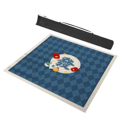 mahjong game set, Square Polyester Fiber Mahjong Mat with Storage Bag, Non Slip and Noise Reduction Mahjong Table Mat, 10 Sizes (Color : Red, Size : 43.3x43.3inch/110x110cm)(Blue,47.2X47.2inch/120x120