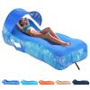 Inflatable Lounger Air Sofa with Unique Sun-shade Design, Inflatable Beach Bed with Pillow, Waterproof Inflatable Couch Camping Chair Hammock for Hiking Backyard Travel Beach Park Picnics (Light Blue) view 1