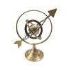 Antique Brass Armillary Sphere with Sundial Arrow, 8 Inch | Astrolabe Engraved Globe, Decorative for Home, Office view 1
