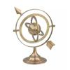 Antique Brass Armillary Sphere with Sundial Arrow, 8 Inch | Astrolabe Engraved Globe, Decorative for Home, Office view 2