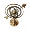 Antique Brass Armillary Sphere with Sundial Arrow, 8 Inch | Astrolabe Engraved Globe, Decorative for Home, Office view 3