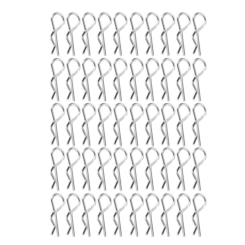 SPYMINNPOO 50Pcs RC Clip Pins,Scale Remote Control Car Shell Made Quality Stainless Iron Easy Remove Install Accessory Parts Convenient Carry for 1/10 1/12 1/16