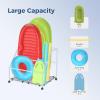 POOL FELLOWS Pool Float Holder, Poolside Float Storage, Rust-Proof Float Rack, Anti-UV Float Organizer, Outdoor Pool Float Container for Floaties, Noodles, (White, Basic Plus) view 3