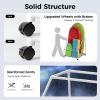 POOL FELLOWS Pool Float Holder, Poolside Float Storage, Rust-Proof Float Rack, Anti-UV Float Organizer, Outdoor Pool Float Container for Floaties, Noodles, (White, Basic Plus) view 4