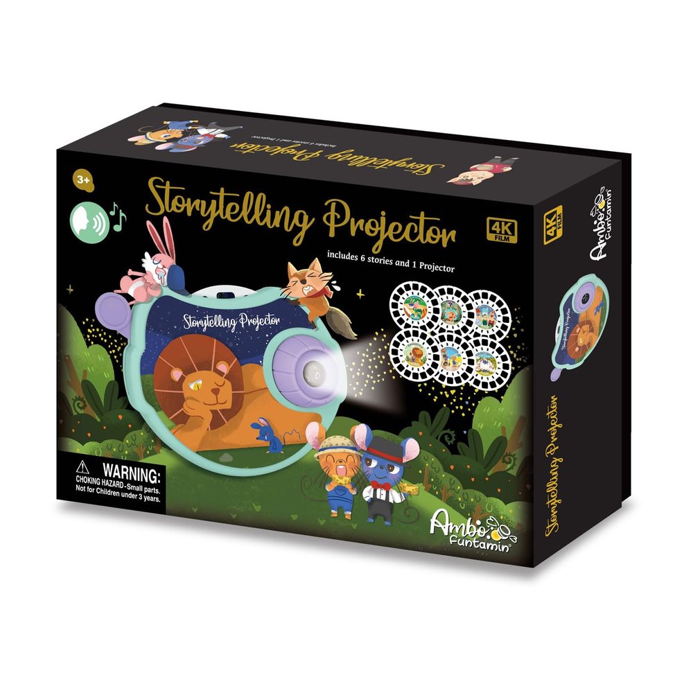 Ambo Funtamin - Storytelling Projector (Aesop Fables) with 6 Stories, Storytime, Story Books, Kids Projector Story Book