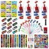 128 Pcs Race Car Party Favors, Race Car Birthday Party Decoration, Christmas Race Car Party Decoration, Including Cup Straw Buckle Bracelet Mini Car Stickers Keychain For New Year Gifts Party Supplies view 1
