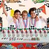 128 Pcs Race Car Party Favors, Race Car Birthday Party Decoration, Christmas Race Car Party Decoration, Including Cup Straw Buckle Bracelet Mini Car Stickers Keychain For New Year Gifts Party Supplies view 4