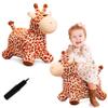 VangeBow Giraffe Bouncy Horse Toys for 1 2 3 4 5 Year Old Kid Gift, Plush Giraffe Ride On Bouncy Animal for Toddlers 1-3, Indoor Outdoor Inflatable Hopping Toys for Girl Boy Birthday Gift(Pump Includ) view 1
