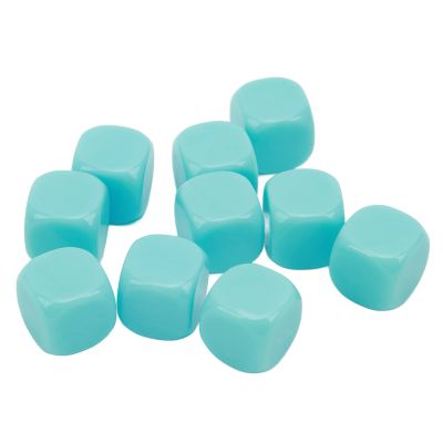 30PCS Blank White Dice Set, Funny Acrylic Rounded D6 Dice Cubes Dry Erase Dice DIY Dice for Board Games, Party, Fun, DIY Sticker and Math Teaching (Light Blue)