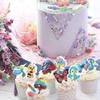 Rsstarxi 62 Pack Edible Bees Cupcake Toppers Butterfly Cupcake Toppers Bird Tree Theme Birthday Edible Bees Cake Decorations for Summer Theme Baby Shower Birthday Party Decorations view 4