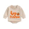YINGISFITM Baby Girl Boy Fall Clothes Pumpkin Sweatshirt Romper Shirt Onesie Halloween Outfit Newborn Halloween Costume (A hey pumpkin, 3-6 Months) view 1