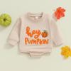 YINGISFITM Baby Girl Boy Fall Clothes Pumpkin Sweatshirt Romper Shirt Onesie Halloween Outfit Newborn Halloween Costume (A hey pumpkin, 3-6 Months) view 2