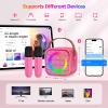 YLYYCC Mini Karaoke Machine with 2 Wireless Microphones for Kids Adults, Portable Bluetooth Singing Speaker Birthday Fun Gift for Girls Boys Ages 4,5,6,7,8,9,10+ Year Old, Toys for Party (Hotpink) view 3
