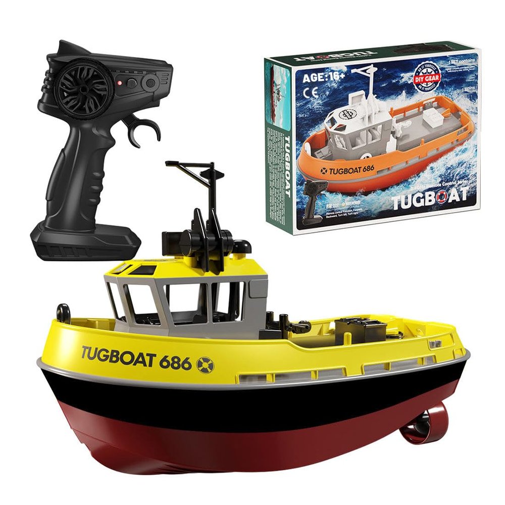 Aetheria RC Boat for Adults, 1/72 2.4G RC Electric Tugboat Yacht High-Speed Remote Control Boat for Pools Rivers Lakes Water - RTR Version