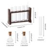 Hobbspring Dollhouse Mini Glass Test Tube Micro Landscape Ornaments Test Tube Dollhouse Experiment Ornament Miniature Glass Tube Tiny Wood Test Tube Rack for Dollhouse Decor view 2