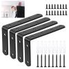 4pcs Furniture Anchors for Baby Proofing, Metal Baby Furniture Anchor Bracket Anti Tip Black Furniture Mounts Baby Proof L-shaped Furniture Wall Anchor for Large Furniture view 1