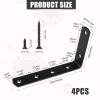 4pcs Furniture Anchors for Baby Proofing, Metal Baby Furniture Anchor Bracket Anti Tip Black Furniture Mounts Baby Proof L-shaped Furniture Wall Anchor for Large Furniture view 2