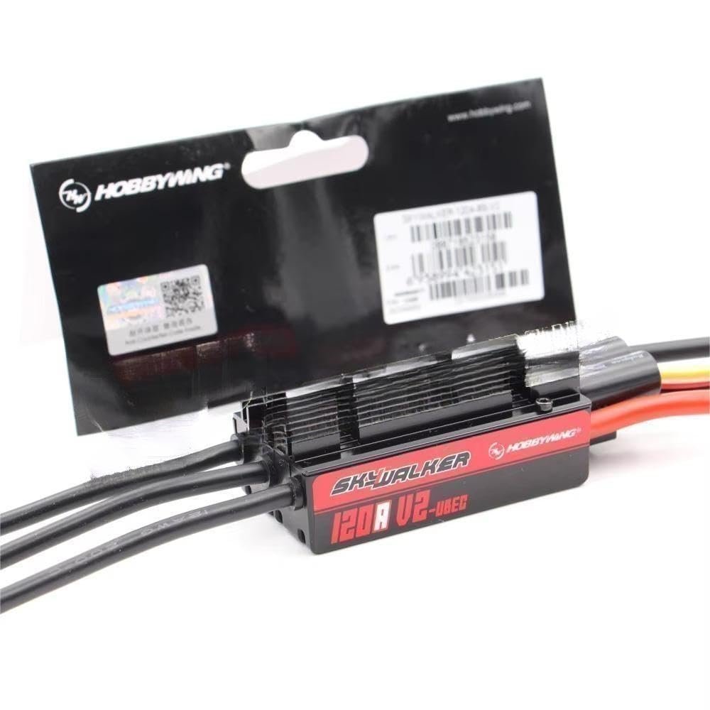SPARKHOBBY HobbywingSkywalker 120A V2 Brushless ESC Speed Controllers 3-8S LiPo Compatible with 60-67inch 3D Fixed-Wing Airplane DIY (Skywalker 120A V2)