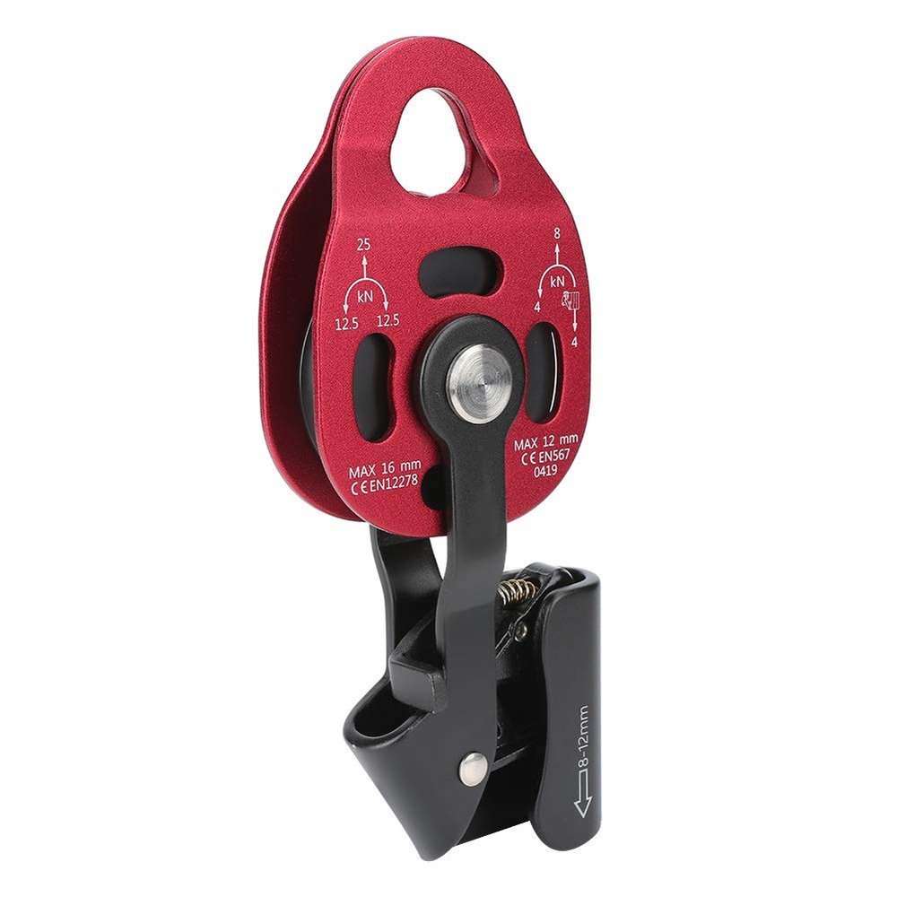 Sunicon Stainless Steel Pulley Set,4KN Aluminium Heavy Duty Single Swivel Rope Pulley Block for 8-12mm Rope Climbing Pulley