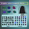 30 Pcs Large fridge magnets, hematite magnet fidget kit, irregular refrigerator magnets for kitchen, DIY Educational Science Kit for Wall Stickers, magnetic fidget toy for whiteboard (Rainbow) view 2