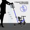 Glaf Tricycle for Toddlers 1-3 Toddler Bike with Push Handle 2-4 Years Baby Bike Toys for 2 Years Boys and Girls Balance Bike with Adjustable Seat Height and Backrest Birthday Gift (Blue) view 4
