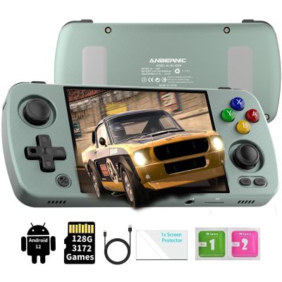 GiipGoop RG405M Portable Game Console Retro Handheld Game Console - Aluminum Alloy CNC - Android 12 System - 4.0 Inch IPS Touch Screen with 128G TF Card 3172 Games, 5G WiFi and Bluetooth 5.0(Grey)