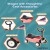RIDYEE 2-in-1 Toy Wagon for Toddlers 1-3, Kids Pull-Along Wagon with Removable Seat and Adjustable Handlebar, Baby Push Walker with 8L Large Basket, Steering Limit, DIY Sticker, Pink view 3