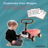 RIDYEE 2-in-1 Toy Wagon for Toddlers 1-3, Kids Pull-Along Wagon with Removable Seat and Adjustable Handlebar, Baby Push Walker with 8L Large Basket, Steering Limit, DIY Sticker, Pink view 4
