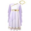 Hansber Kids Girls Ancient Greek Toga Grecian Flowy Gown Dress with Headwear Fancy Outfits Lavender 6 Years view 1