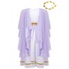 Hansber Kids Girls Ancient Greek Toga Grecian Flowy Gown Dress with Headwear Fancy Outfits Lavender 6 Years view 2