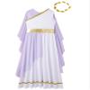 Hansber Kids Girls Ancient Greek Toga Grecian Flowy Gown Dress with Headwear Fancy Outfits Lavender 6 Years view 3