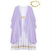 Hansber Kids Girls Ancient Greek Toga Grecian Flowy Gown Dress with Headwear Fancy Outfits Lavender 6 Years view 4