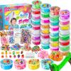 32 Cups DIY Slime Kit, Slime Making Kit for Girls, Crystal Clear Slime, Glow in The Dark Slime with Add-ins, Foam Balls, Charms, Slime Party Favors Gift Toys for Kids 3-12 view 1