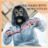 Seenelling 23 Pcs DIY Therian Mask Kit Blank Cat Mask with Felt Fabric Sheet Plush Faux Fur Eye Mesh for Therian Gear Stuff (Grey) view 4