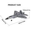 XMFLFH Gray F22 Stunt Remote Control Airplane 3CH Auto-Balance RC Aircraft Fixed Wing Remote Control Electric Plane 2.4G USB Charging Dual Batteries for Teenagers (with Lights) view 2