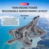 XMFLFH Gray F22 Stunt Remote Control Airplane 3CH Auto-Balance RC Aircraft Fixed Wing Remote Control Electric Plane 2.4G USB Charging Dual Batteries for Teenagers (with Lights) view 4