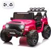 Sopbost 24V Ride On Truck with 2 Seater Battery Powered Electric Car with EVA Tires Wheels 4x4 Ride On Toys Car Kids UTV with Remote Control, LED Headlights, Spring Suspension, Rose Pink view 1
