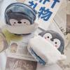 2Pcs Kawaii Penguins Wallet, Plush Specie Purse Wallet Womens Change Purse with Zippers Cute Soft Plush Specie Pouch Mini Size view 2