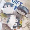 2Pcs Kawaii Penguins Wallet, Plush Specie Purse Wallet Womens Change Purse with Zippers Cute Soft Plush Specie Pouch Mini Size view 3