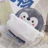 2Pcs Kawaii Penguins Wallet, Plush Specie Purse Wallet Womens Change Purse with Zippers Cute Soft Plush Specie Pouch Mini Size view 4